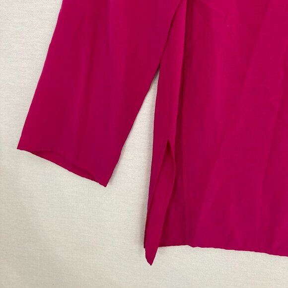 Silk Assets Diane Von Furstenberg Pink Black Embroidered Silk Relaxed Top Small - Picture 4 of 9